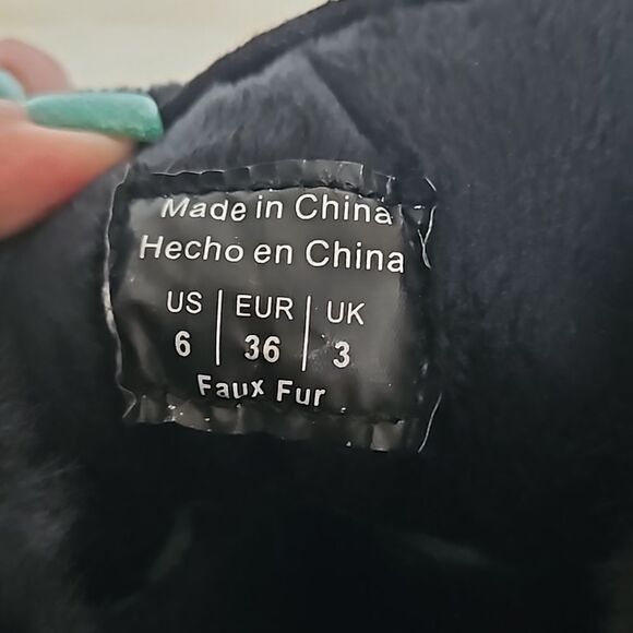 Aldo Women's Laralima Tall Quilted Lace-Up Faux Fur Trim Waterproof Boots 6 Blac - Picture 7 of 16